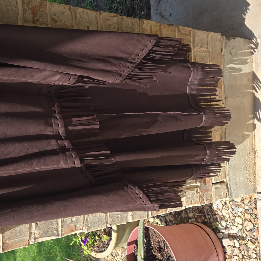 Pit to pit 19 hi low western dress with fringe xl - Picture 2 of 4
